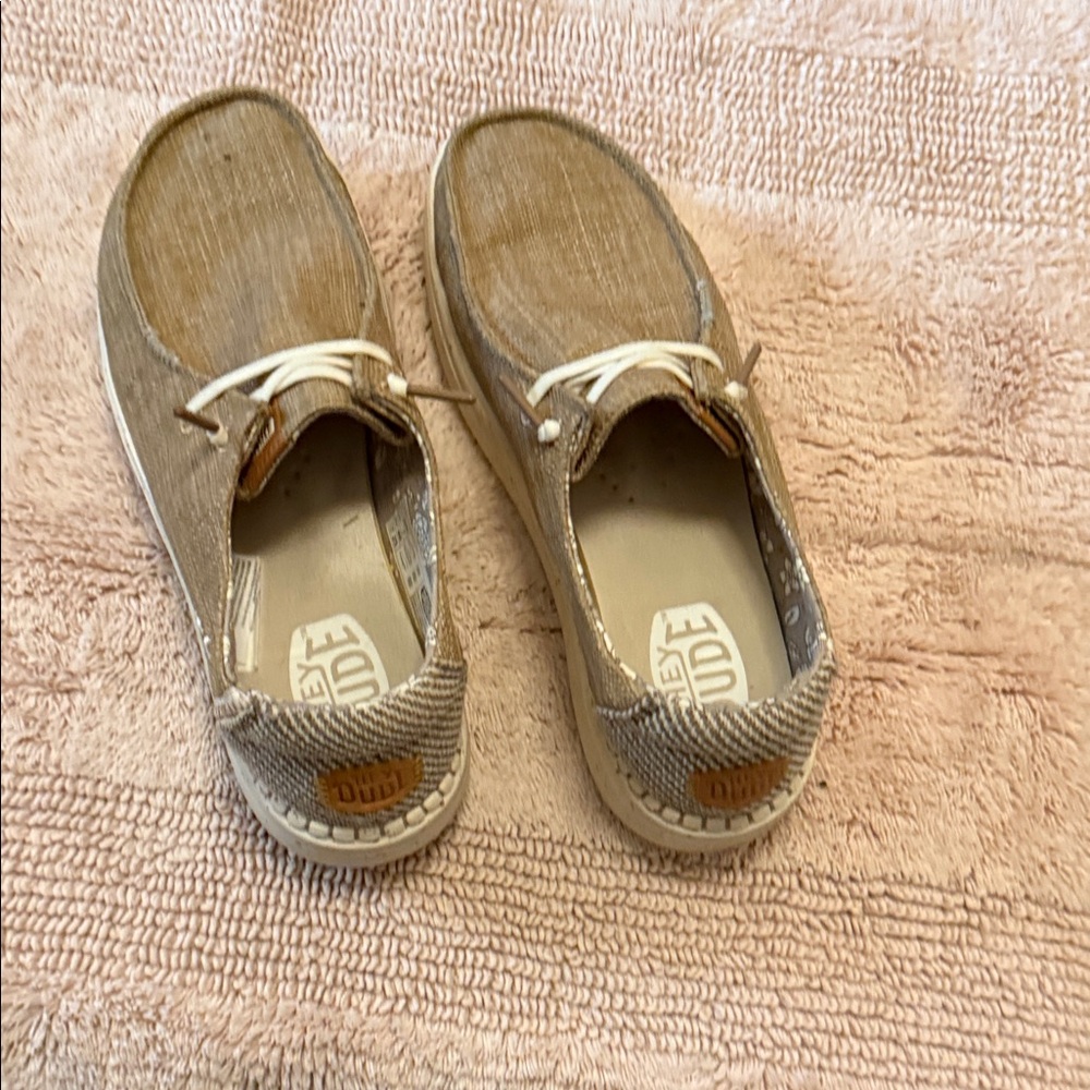 Hey Dude Women's Loafers in Brown and Cream